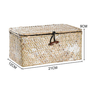 Willow Wicker Gift Box Plant Pot Case Succulent Container Flower Planter White