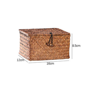 Willow Wicker Gift Box Plant Pot Case Succulent Container Flower Planter Tan