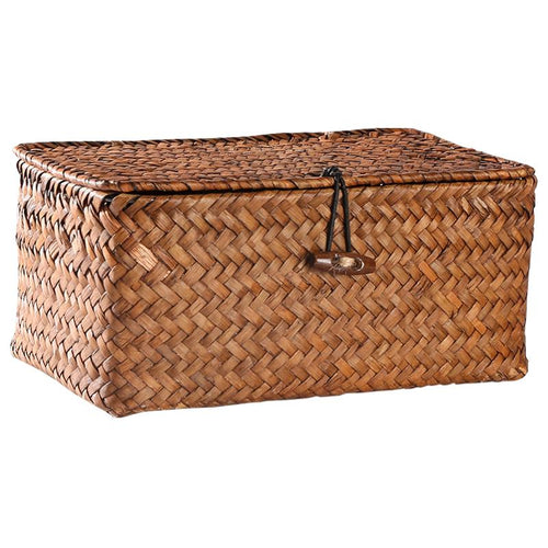 Willow Wicker Gift Box Plant Pot Case Succulent Container Flower Planter Tan
