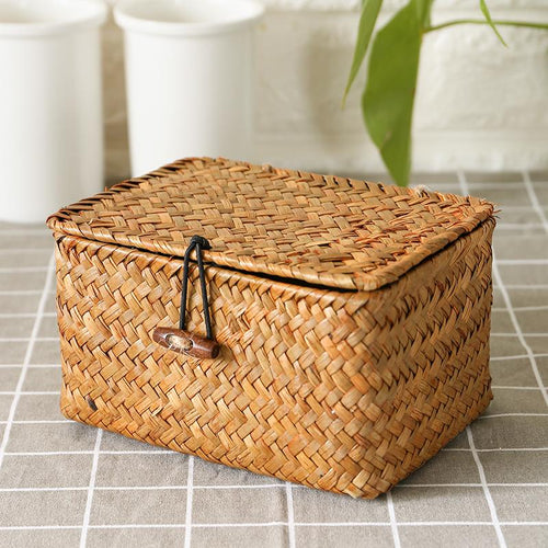 Willow Wicker Gift Box Plant Pot Case Succulent Container Flower Planter Orange