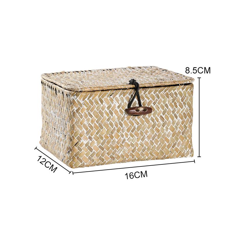Willow Wicker Gift Box Plant Pot Case Succulent Container Flower Planter White